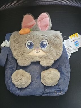 ZooTopia Judy Hopps Plush Bunny Backpack - Blue and Gray with Pink Ears